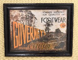 VINTAGE PICTORIAL ADVERTISING SIGN - GOVERNEY'S OF CARLOW FOOTWEAR