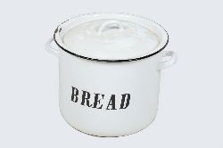 WHITE ENAMEL BREAD BIN