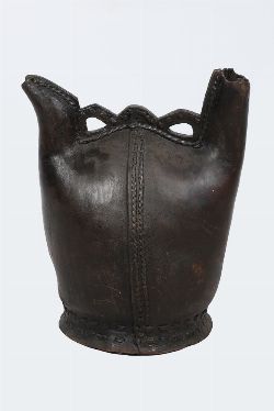 RARE 18TH-CENTURY LEATHER DRINKING VESSEL