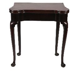 GEORGE II PERIOD MAHOGANY FOLD TEA TABLE