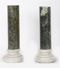 PAIR OF SMALL 19TH-CENTURY ARCHITECTURAL MARBLE COLUMNS