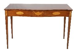 EDWARDIAN SHERATON MAHOGANY & SATINWOOD INLAID SIDE TABLE