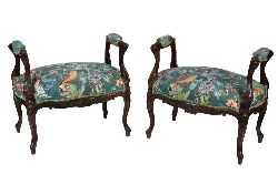 PAIR 19TH-CENTURY ROSEWOOD STOOLS