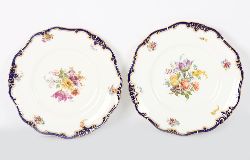 TWO ROYAL DOULTON FLORAL PLATES, LATE 19TH TO EARLY 20TH CENTURY
