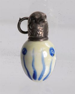 ANTIQUE SILVER-MOUNTED PORCELAIN SCENT BOTTLE