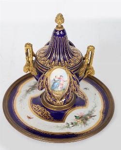 19TH-CENTURY SEVRES-STYLE PORCELAIN INKSTAND