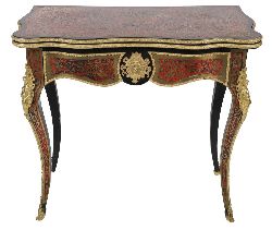 NAPOLEON III BOULLE MARQUETRY CARD TABLE, 19TH CENTURY
