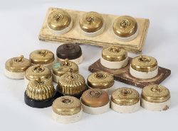 LOT OF ANTIQUE BRASS LIGHT SWITCHES