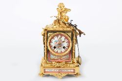 FINE 19TH-CENTURY FRENCH ORMOLU AND SEVRES-STYLE MANTEL CLOCK