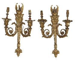 PAIR 19TH-CENTURY ORMOLU APPLIQUES