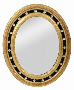 IRISH 19TH-CENTURY GILT AND EBONISED FRAMED MIRROR