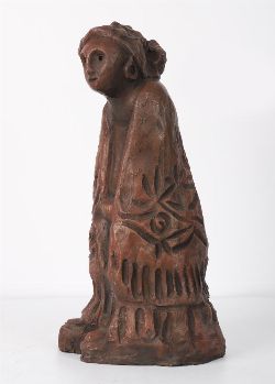 MARKEY ROBINSON BRONZE FIGURE - STANDING SHAWL WOMAN