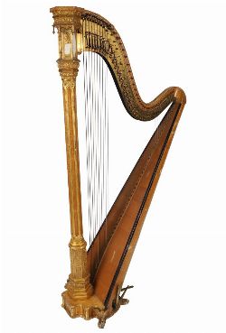 19TH-CENTURY GOTHIC REVIVAL GILT HARP BY ERARD