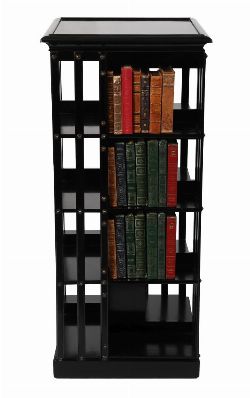 DESIGNER EDWARDIAN EBONISED FLOOR BOOKCASE