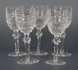 SET OF 6 WATERFORD CASTLETOWN WHITE WINE GLASSES