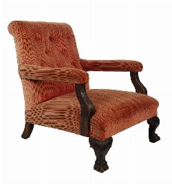FINE VICTORIAN MAHOGANY ARMCHAIR, ATTRIBUTED TO BUTLER OF DUBLIN, CIRCA 1850