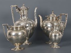 VICTORIAN SILVER FOUR PIECE TEA SERVICE