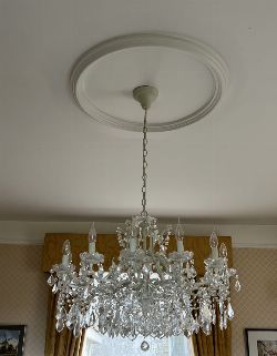 FRENCH PAINTED CRYSTAL CHANDELIER
