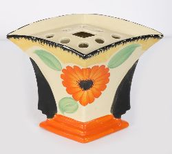 CLARICE CLIFF FANTASQUE FLOWER HOLDER, C. 1930S