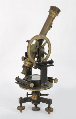 19TH-CENTURY BRASS SURVEYOR'S COMPASS/THEODOLITE