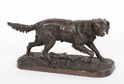 19TH-CENTURY FRENCH BRONZE SCULPTURE OF A RED SETTER