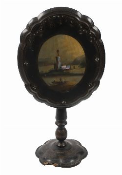 VICTORIAN PAPIER-MACHE AND MOTHER-OF-PEARL TABLE