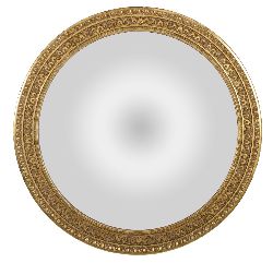 LARGE 19TH-CENTURY CIRCULAR GILT-FRAMED WALL MIRROR