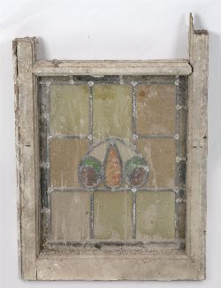 8 19TH-CENTURY LEADED GLASS PANELS