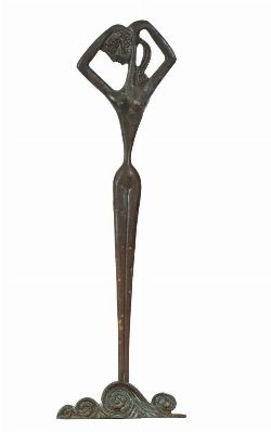 MODERNIST BRONZE FEMALE NUDE FIGURE, MID-20TH CENTURY