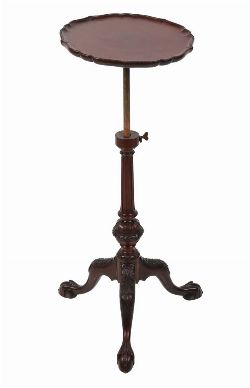 GEORGE III STYLE MAHOGANY TELESCOPIC WINE OR CANDLE TABLE
