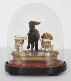 19TH-CENTURY HORSE-THEMED EQUESTRIAN DESK STAND