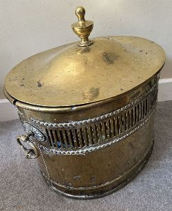 VICTORIAN BRASS COAL SCUTTLE