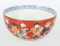 RARE JAPANESE IMARI 'BLACK SHIP' BOWL