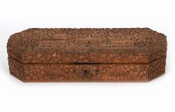 LATE 19TH-CENTURY DEEPLY CARVED INDIAN SANDALWOOD BOX