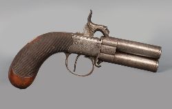 SMITH OF LONDON OVER-AND-UNDER PERCUSSION PISTOL