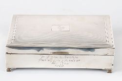 20TH-CENTURY IRISH SILVER CIGARETTE BOX, DUBLIN 1969
