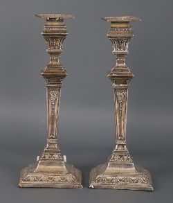 PAIR OF 19TH-CENTURY SILVER CANDLESTICKS