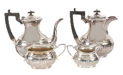 4-PIECE SHEFFIELD PLATE TEA AND COFFEE SERVICE
