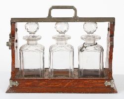 19TH-CENTURY SHEFFIELD MOUNTED OAK CASED TANTALUS
