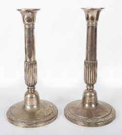 PAIR SILVER CANDLESTICKS