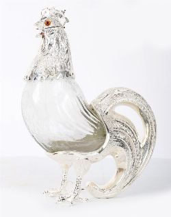 SILVERERD ROOSTER-FORM CLARET JUG