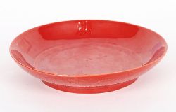 CHINESE PORCELAIN PUCE DRAGON DISH