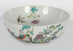 LARGE CHINESE FAMILLE ROSE BOWL
