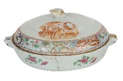 18TH-CENTURY CHINESE EXPORT WARMING SERVING DISH