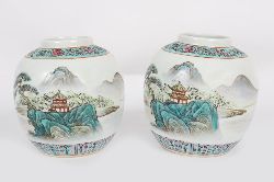 PAIR CHINESE FAMILLE VERTE JARS