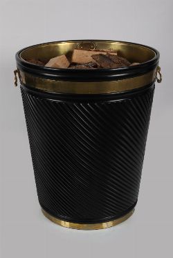 LARGE IRISH BRASS BOUND ESTATE PEAT BUCKET