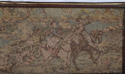 PAIR OF FRAMED 19TH-CENTURY CONTINENTAL TAPESTRY PANELS - EQUESTRIAN SCENES