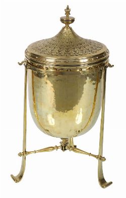 EDWARDIAN BRASS NEO-CLASSICAL COAL URN
