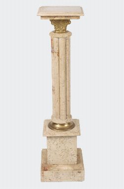 20TH-CENTURY MARBLE AND BRASS PLINTH