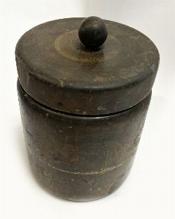 19TH-CENTURY TURNED WOODEN TOBACCO JAR